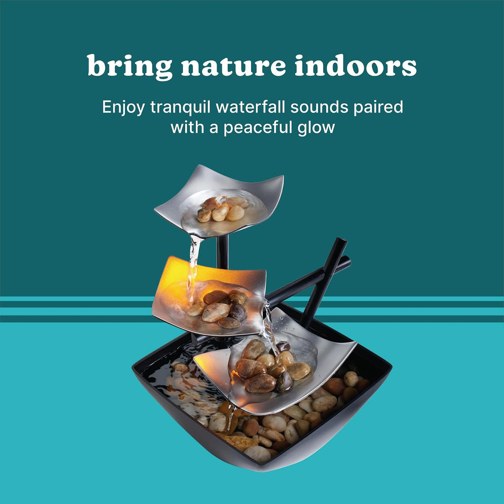 Homedics Silver Springs Tabletop Water Fountain