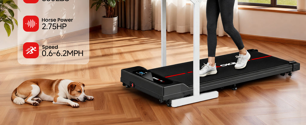 CHAOKE Under-Desk Walking Treadmill – Black-Red – product detail