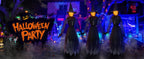 Jibeufi Hlw-witch-3pcs 3-Pack 4.9-Foot Lighted Halloween Witch Stakes – black – product detail