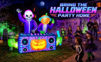 zukakii QM-WS-032 8-Foot Halloween Skeleton & Pumpkin & Ghost Inflatable – Purple – product detail