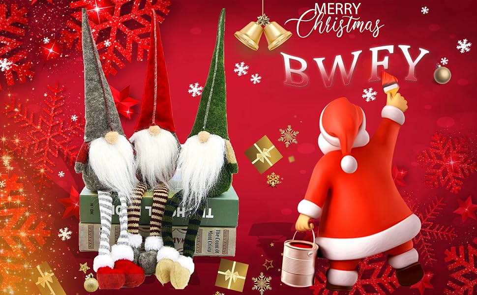 BWFY Long-Leg Christmas Decorative Dolls, Set of 3