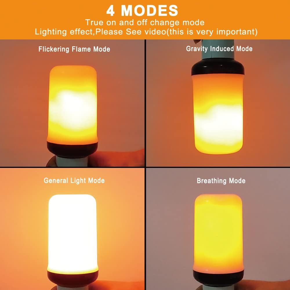 Bitrue 4-Pack E26 LED Flame-Effect Light Bulbs – 4 Pack – product detail