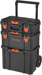 beyond BDST60500APB 3-Piece Stackable Rolling Tool Storage System – Black