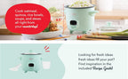 DASH Mini Ceramic Rice Cooker, Aqua, 2 Cups Cooked