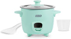 DASH Mini Ceramic Rice Cooker, Aqua, 2 Cups Cooked