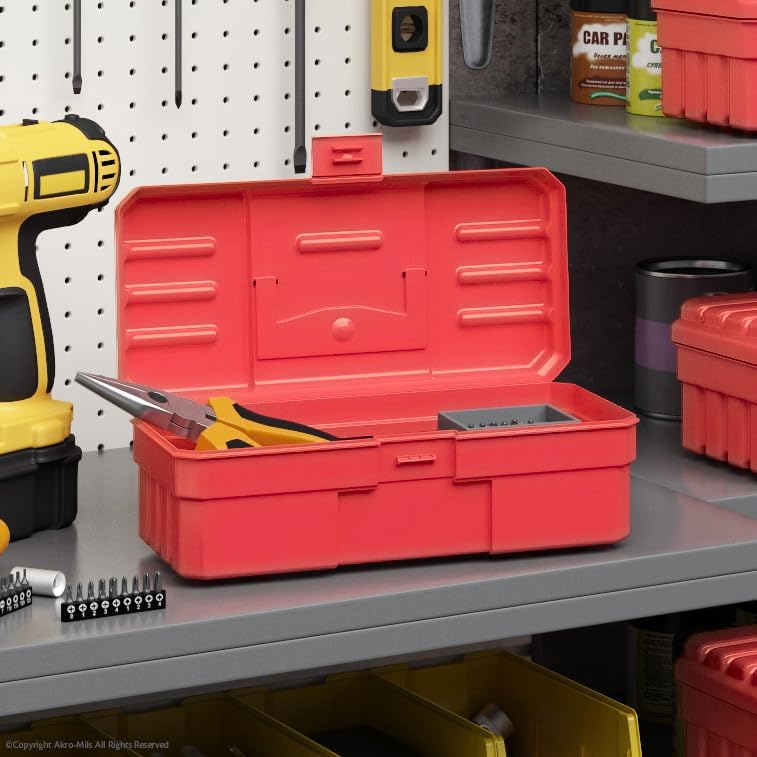 Akro-Mils 9912 12-Inch ProBox Plastic Tool Box – 1 Pack, Red – 1 Pack / Red – product detail