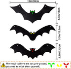 YUJUN 12-Piece Hanging Halloween Bat Set – Black – product detail