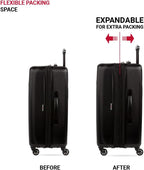 SwissGear 8018202167 Hardside Suitcase – Checked-Medium 24-Inch, Black – Black / Checked-Medium 24-Inch – product detail