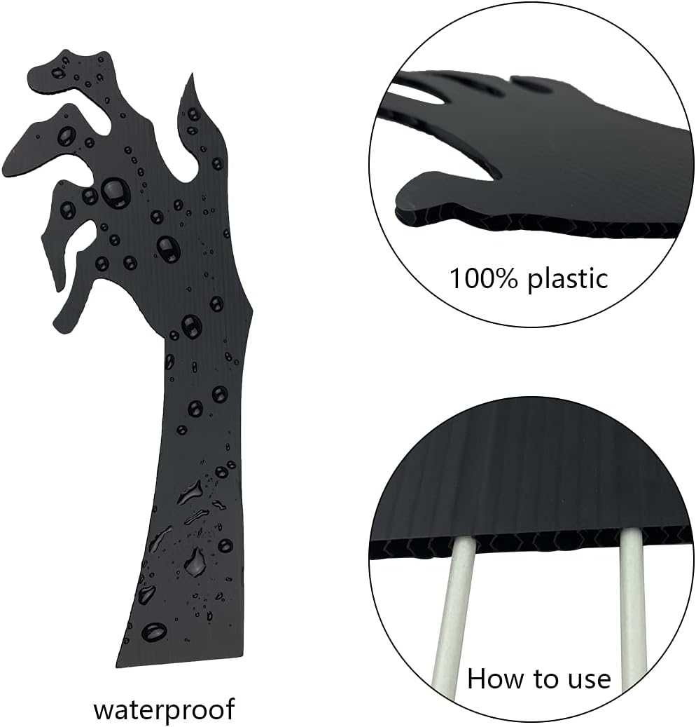 Anditoy 5-Piece Black Hand Halloween Yard Sign Set – Black – product detail