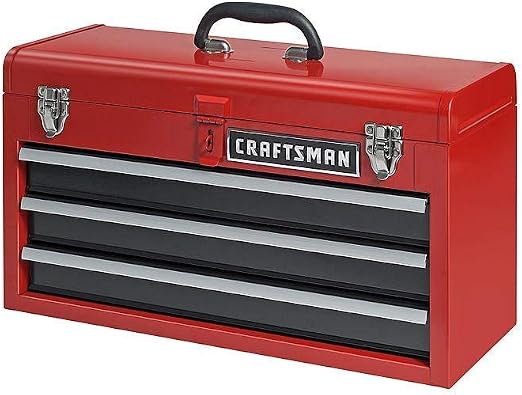 CRAFTSMAN 965337 3-Drawer Portable Steel Tool Chest – red