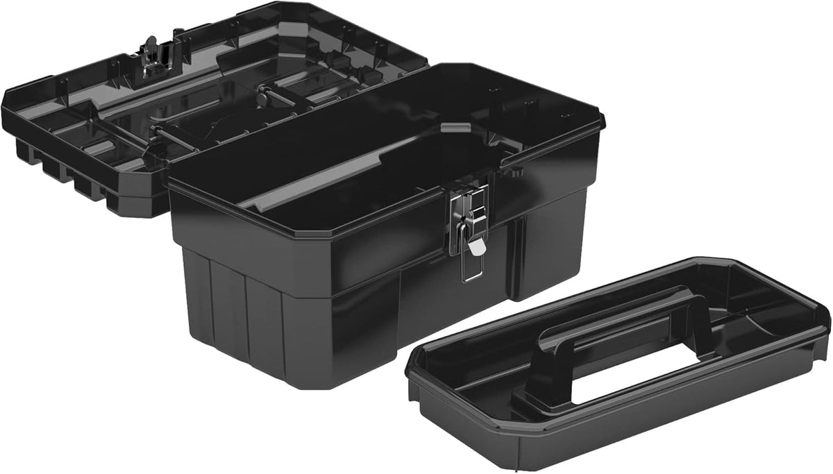 Akro-Mils 09514BLACK 14-Inch ProBox Tool Box with Removable Tray – 1-Pack, Black – Black / 1-Pack – product detail