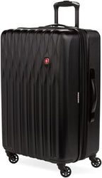 SwissGear 8018202167 Hardside Suitcase – Checked-Medium 24-Inch, Black