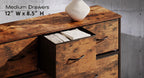WLIVE 9-Drawer Fabric Dresser in Rustic Brown
