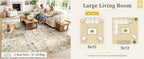 OLANLY Beige Abstract Washable Area Rug
