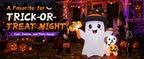 GOOSH 69655 5-Foot Halloween Ghost & Dog Inflatable – white, black, brown, multicolor – product detail