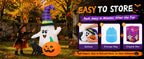 GOOSH 69471 5-Foot Halloween Ghost & Pumpkin Inflatable – white – product detail