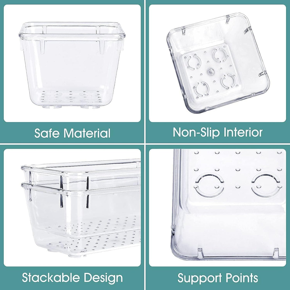 WOWBOX Clear Drawer Organizer Trays, 25-Pack