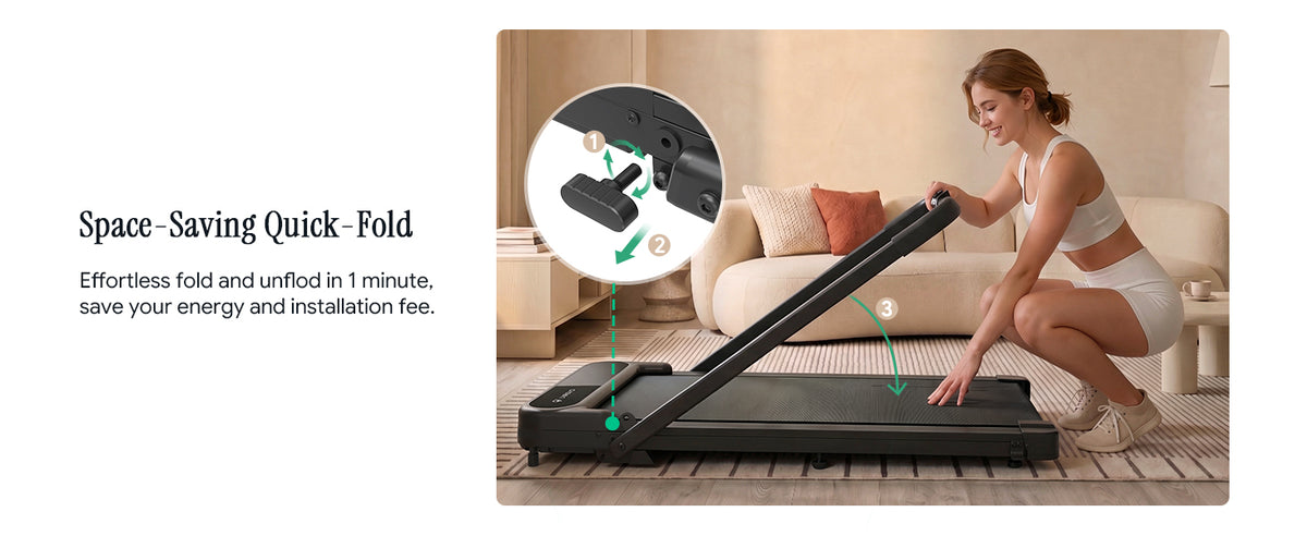 UREVO URTM059 Walking Treadmill – Black – product detail