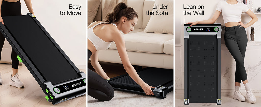 AKLUER 480L-A Under-Desk Walking Treadmill – Light Black – product detail