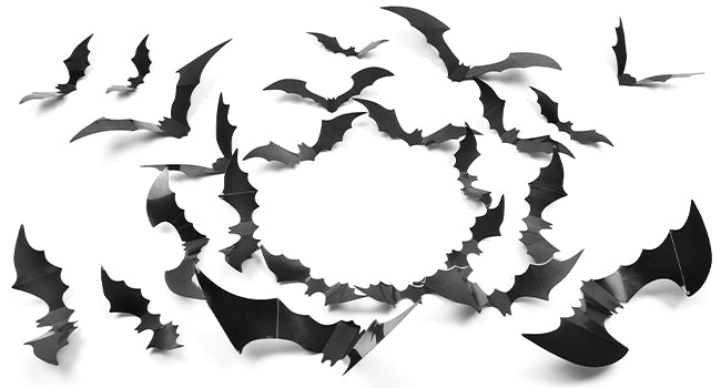 LUDILO Black 3D Bat Wall Decorations, 100 Pieces