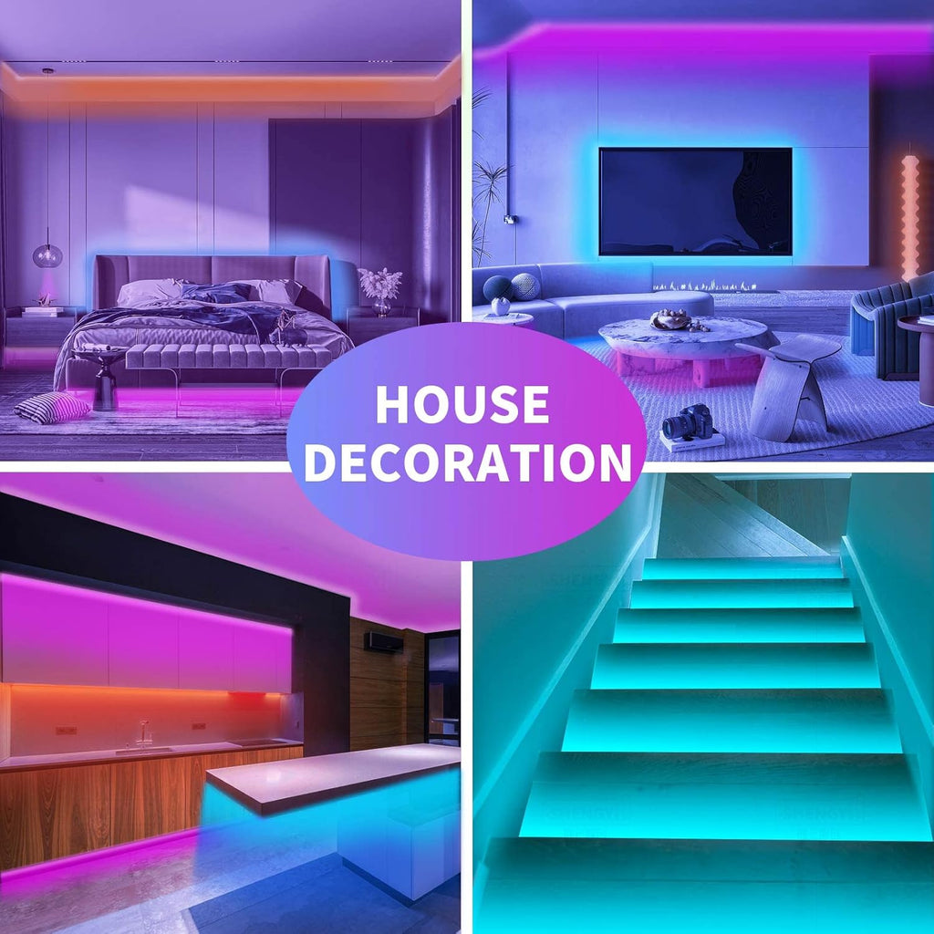 KSIPZE RGB LED Strip Lights with App and Remote Control, 100 ft