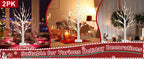 PEIDUO Lighted Birch-Style Tabletop Trees, 2 ft, Set of 2