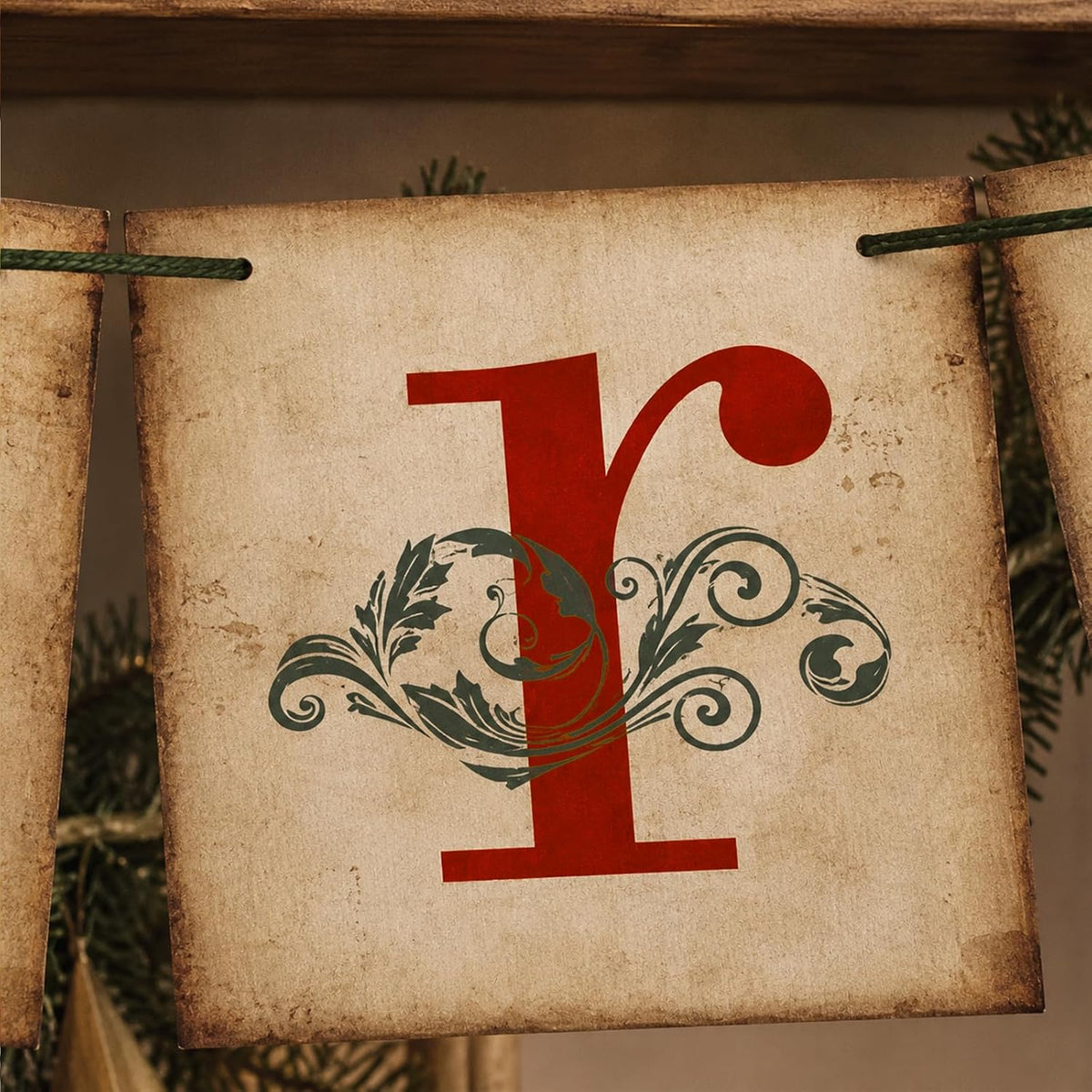 ORIENTAL CHERRY Vintage-Style Merry Christmas Banner