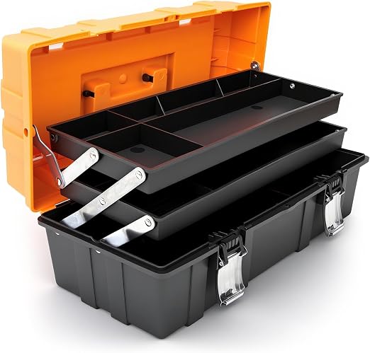 Torin ATRJH-3430T Three-Tier Tool Box – 16.5 inches, Orange
