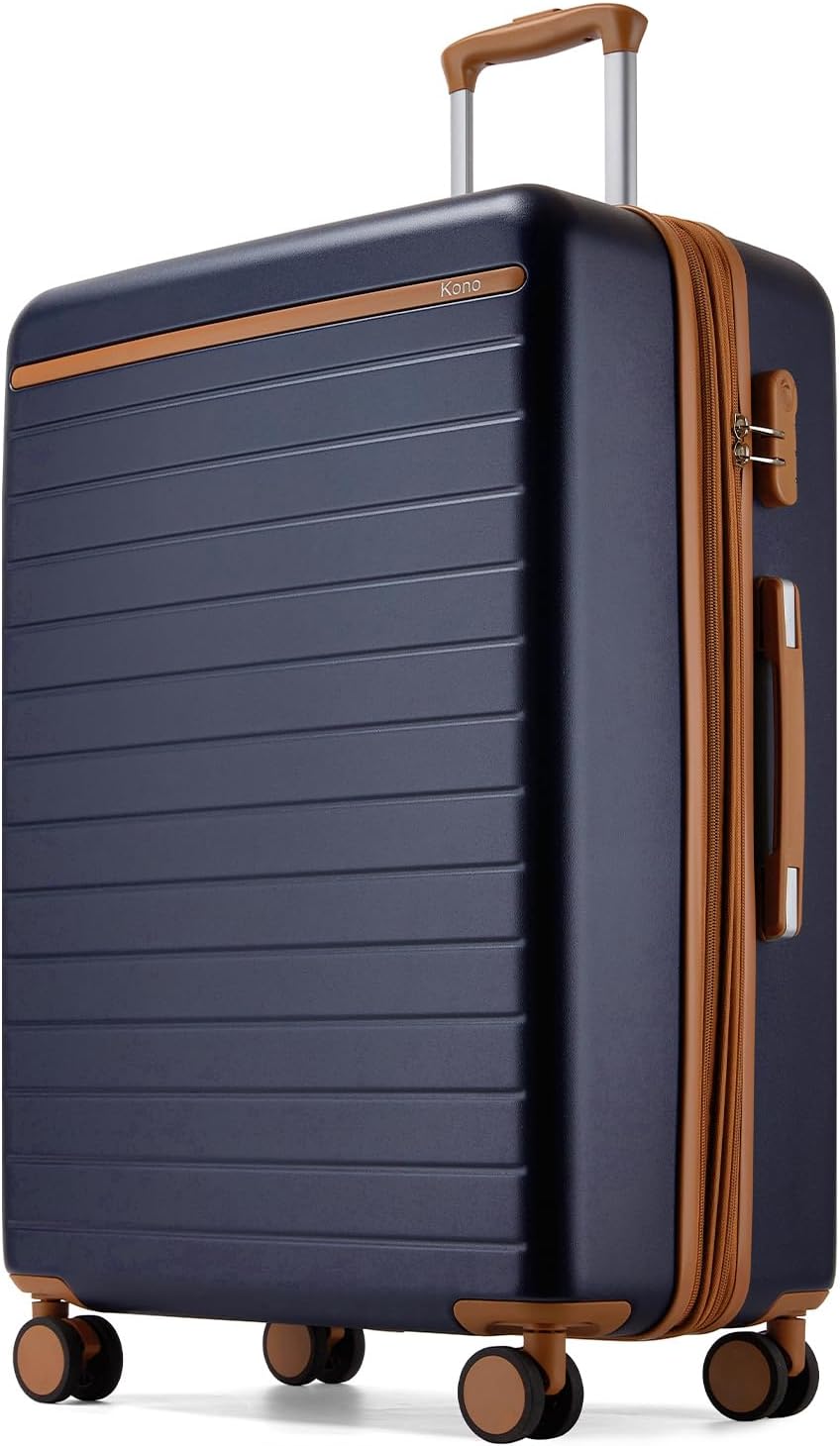 Kono 2574 Suitcase – Checked-Large 28-Inch, Navy