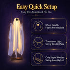 HAPPYCLUB 20260425001 5-Foot Lighted Halloween Swinging Ghost – Swing Ghost – product detail