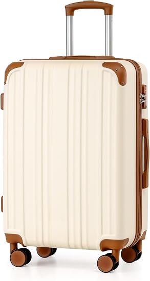 Coolife yd72 Hardside Suitcase – M(24in), apricot white