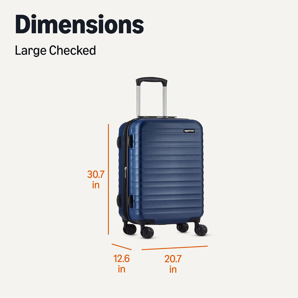 Amazon Basics Hardside Large Checked Suitcase – Navy Blue / Large Checked – product detail