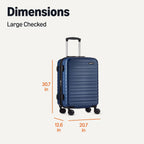 Amazon Basics Hardside Large Checked Suitcase – Navy Blue / Large Checked – product detail
