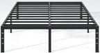 NEW JETO black metal Queen bed frame, 14-inch platform