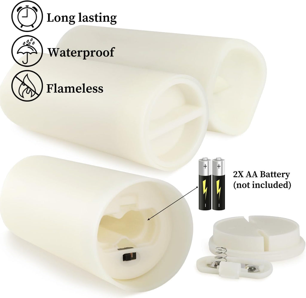YOROXRG F24 24-Pack Flameless LED Pillar Candles – 24 Pack Ivory-2 – product detail