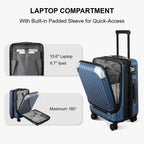 LEVEL8 LA-6576-06T00 Carry-On Suitcase – 20 Inch - Expandable, Blue – Blue / 20 Inch - Expandable – product detail