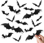 Piteno BF140 140-Piece 3D Halloween Bat Wall Sticker Set – Standard, Black