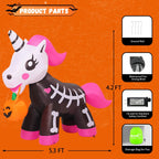 COMIN 69286 5-Foot Halloween Skeleton Unicorn Inflatable – Pink – product detail