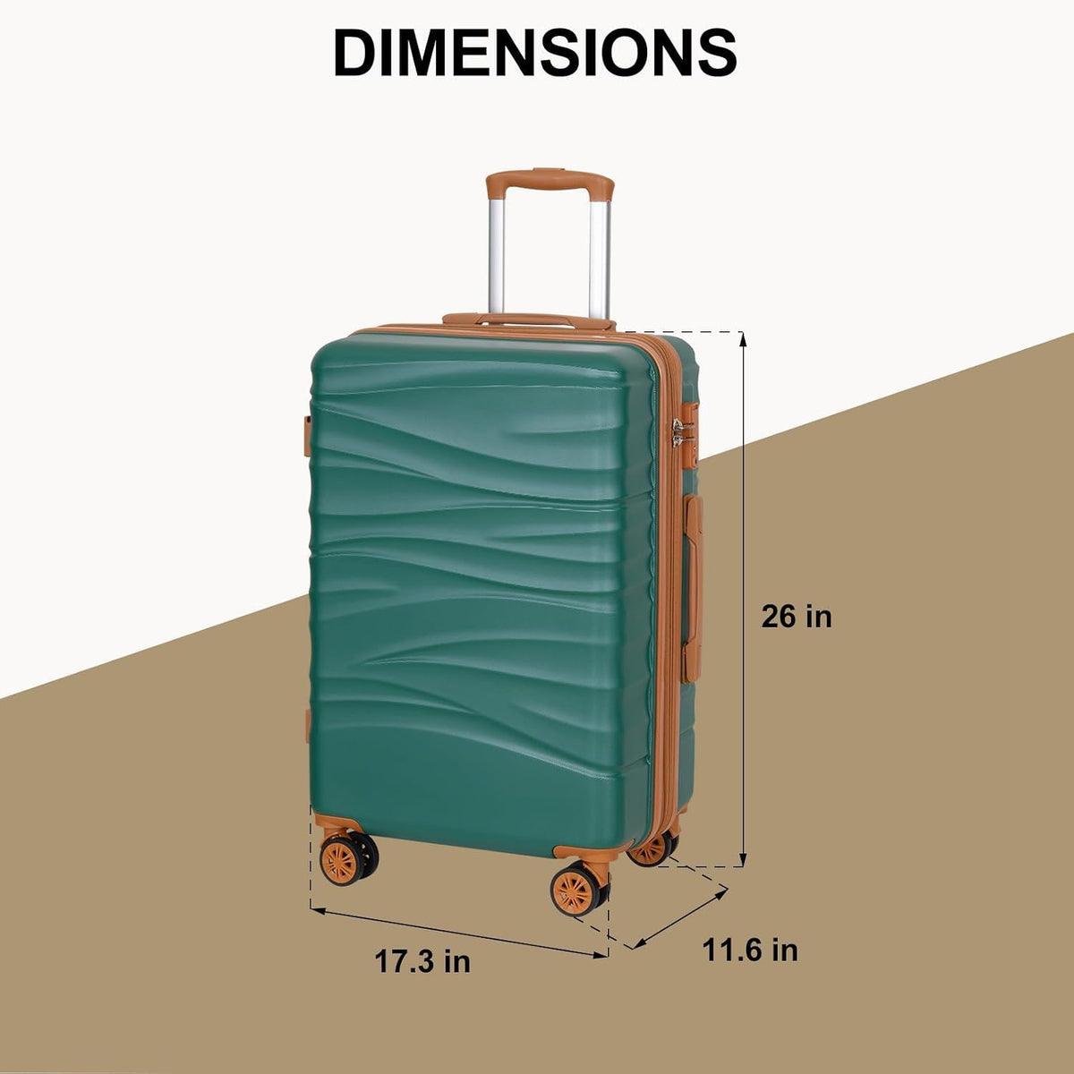 Romswi LGD-4317-RT-1 Suitcase – Medium, Emerald Green – Emerald Green / Medium – product detail
