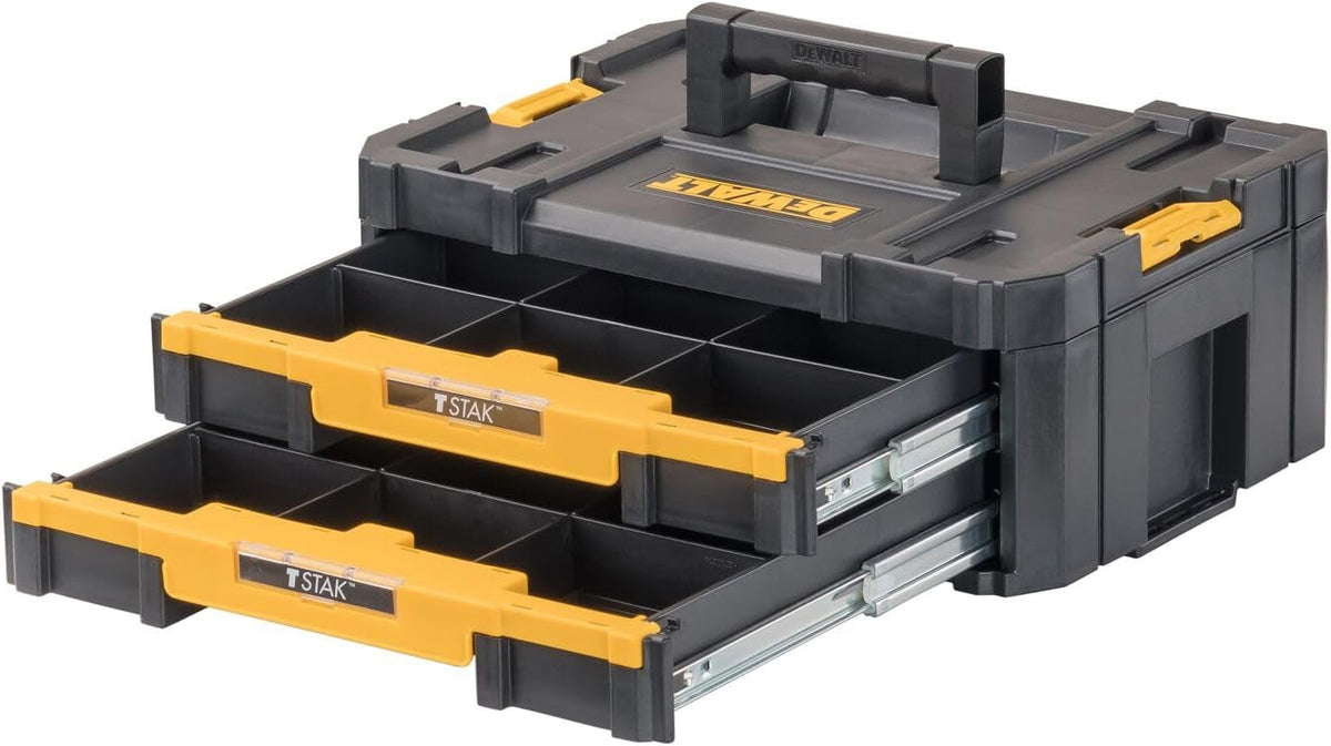 DEWALT DWST17804 TSTAK Double-Drawer Tool Organizer – 17.3 x 12.3 x 6.9 inches (Pack of 1), Black – 17.3 x 12.3 x 6.9 inches (Pack of 1) / Black – product detail