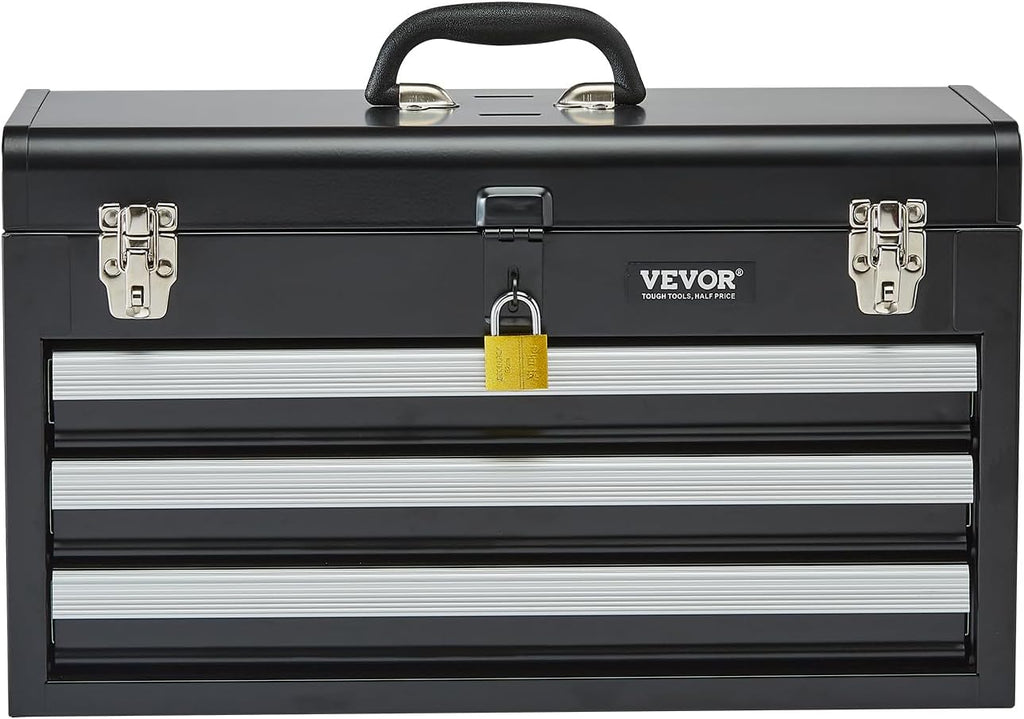 VEVOR TBD-2003SSBK 20.5-Inch 3-Drawer Steel Tool Chest – Black – product detail