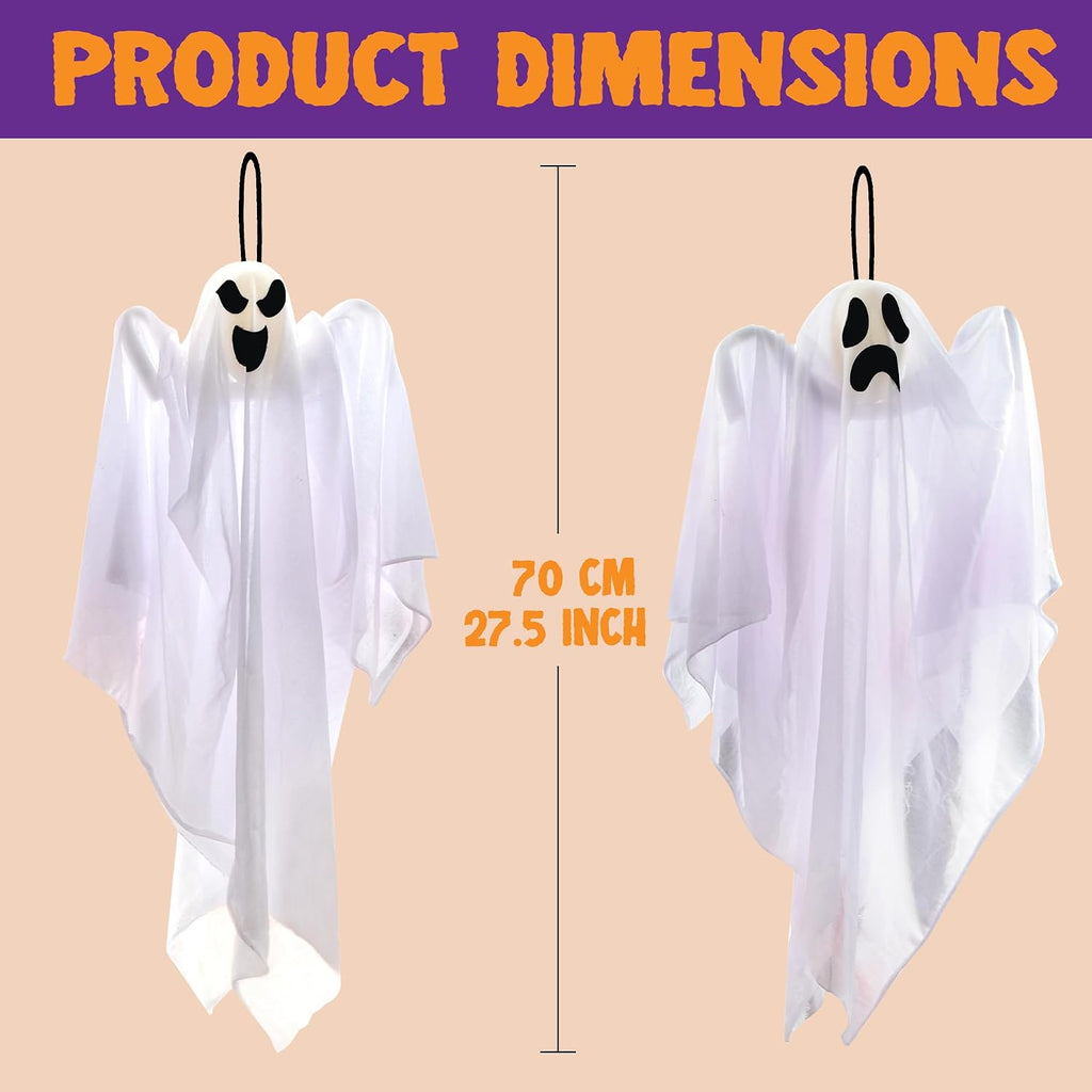 JOYIN 10543 3-Pack 27.5-Inch Hanging Halloween Ghost Decorations – white – product detail