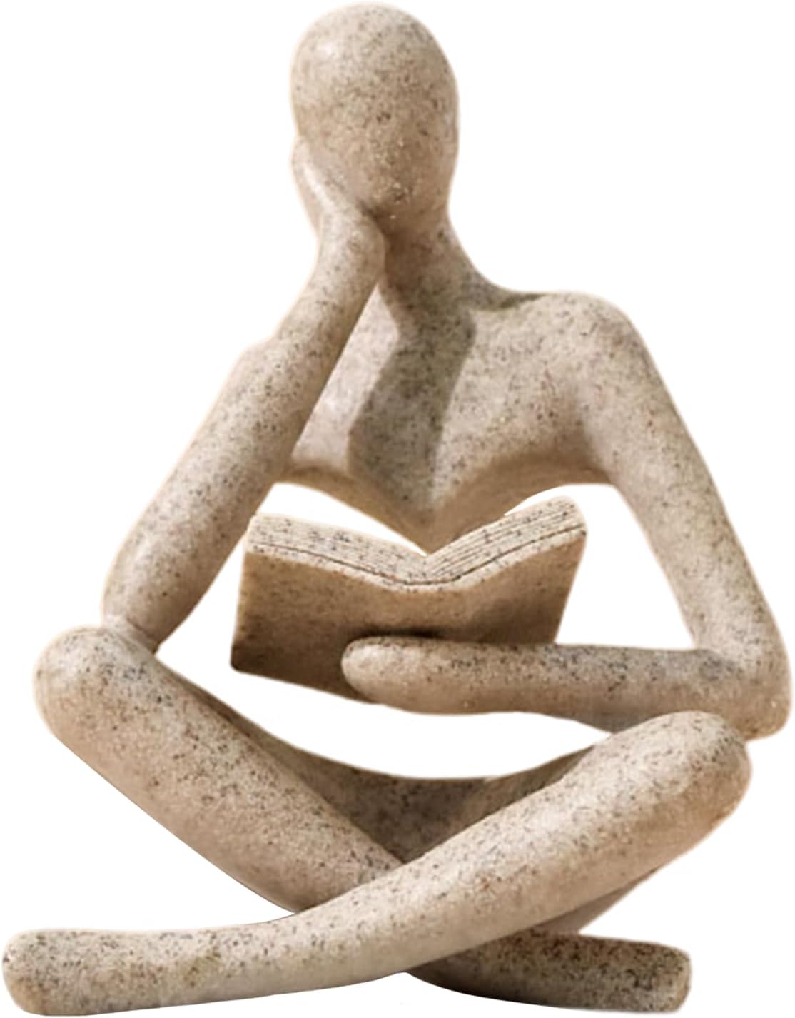 UTTCMK Reading Figure Sculpture, Beige