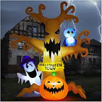 GOOSH 69076 8-Foot Halloween Dead Tree & Owl & Ghost Inflatable – yellow