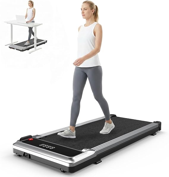 OLIXIS Under-Desk Walking Treadmill – no handle, Silver