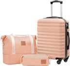 Coolife Hardside Luggage Set – 3 piece set (DB/TB/20), Pink