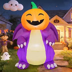 COMIN CO-69725 6-Foot Halloween Pumpkin & Dragon Inflatable – Purple