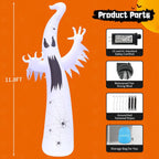 GOOSH 69259-12-A 12-Foot Halloween Ghost Inflatable – red – product detail