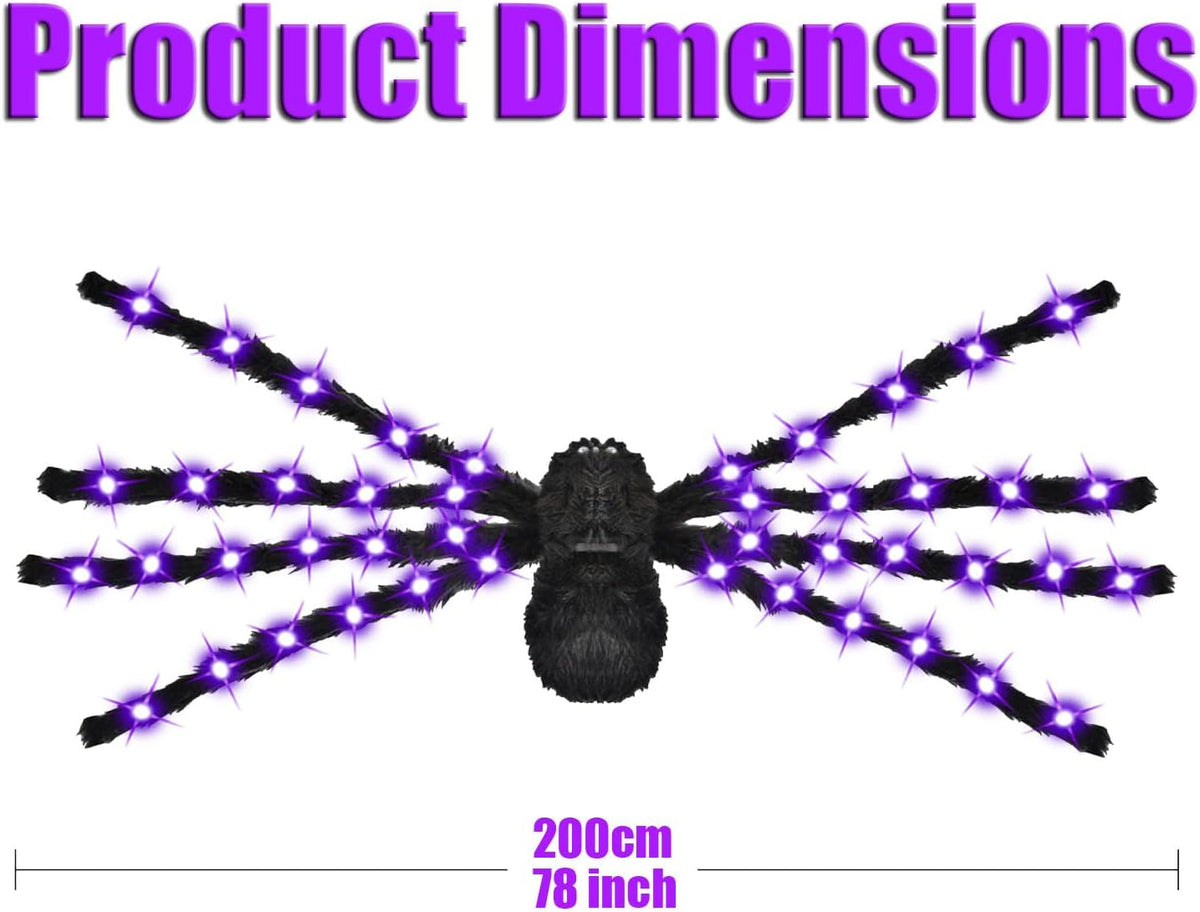 Cherislpy 78-Inch Lighted Halloween Spider Decoration – Multicolor – product detail