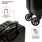 SwissGear 8018202167 Hardside Suitcase – Checked-Medium 24-Inch, Black – Black / Checked-Medium 24-Inch – product detail